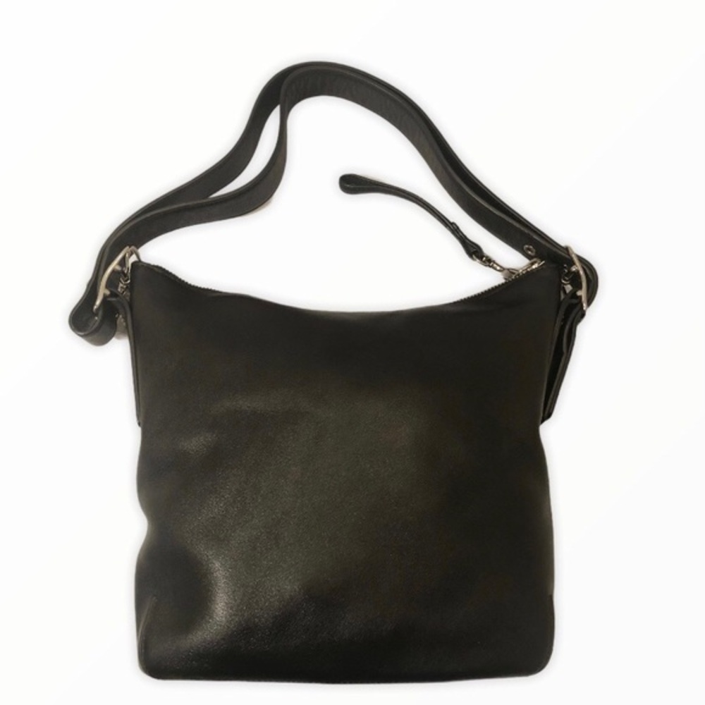 Coach black leather duffle bag 9326